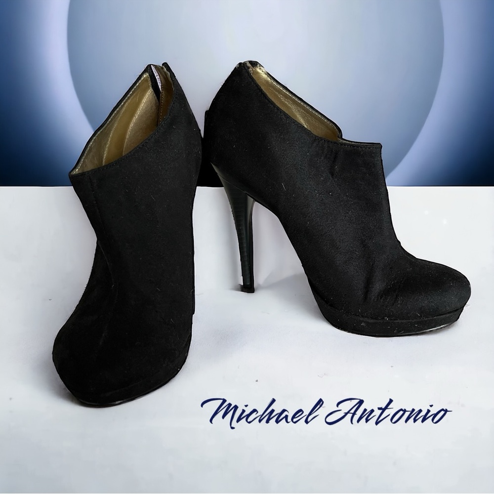 MICHAEL ANTONIO NEW BOOTIES ANKLE BOOTS SHOES SUEDE HEELS
